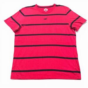 Vintage Y2K Hollister T Shirt Must Have Mens Size XL Red Striped Bird Logo